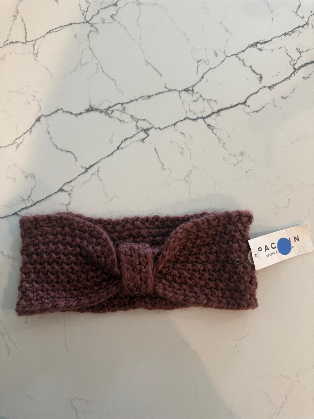 PacSun Knitted Bow Headband in Mauve